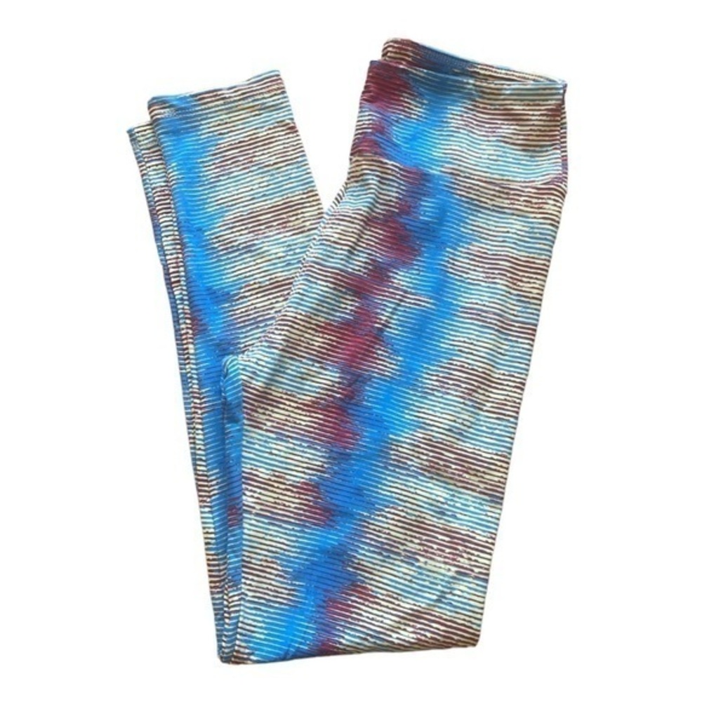 Lularoe Blue Maroon O/S Leggings NWOT #7258